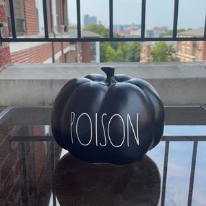 Rae Dunn medium POISON black pumpkin NEW